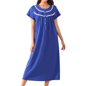 Mzrocrocr cotton Lieghows Liegowns Soft Night Dorts for Women Women Sleepwear Short Sleeve Sleepshirts Print White