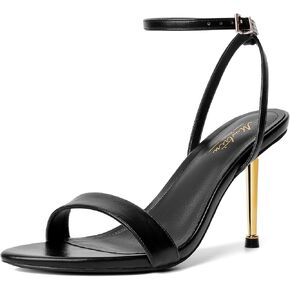 أعقاب Mostrin strappy للنساء من الدانتيل حزام الكاحل لأعلى المدببة المفتوحة في اصبع القدم الصنادل عالية الكعب الحفلات للحفلة ، الحفلة ، يوميا
