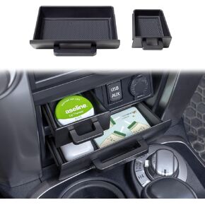 JKCOVER Upgrade 2PCS Center Console Storage Drawer Compatible with Toyota 4Runner 2010-2022 2023 2024 Accessories Cubbies Organizer Extra Storage(ABS Plastic)