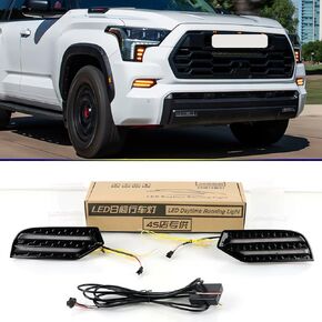 DRL LED LED RUTH RUNTY LIGHT FRONT PROBER LAMP استبدال مصباح الضباب المتوافق مع 2023 TOYOTA SEQUOIA مع ضوء الإشارة العنبر المتسلسلة
