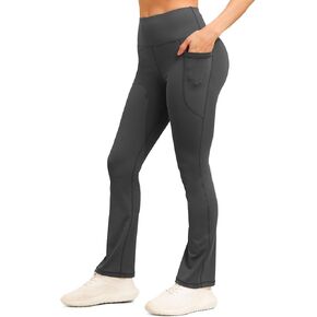 Women's Yoga Pants Flare Leggings High Waist Tummy Stretchy Pant with Pockets for Yoga, Gym, Daily
