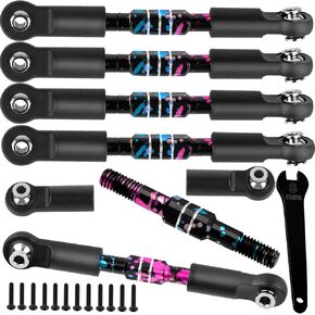 RC Adjustable Turnbuckles Camber Links Upgrades Part for 1/8 Typhon 3S V3 4WD BLX/Mega 550 1/10 Big Rock 3S V3 4WD BLX,Colorful (Mismatch Big Rock V1 or V2 Model rc car) in Kuwait