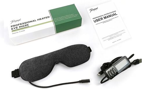 Heated Eye Mask, Warm Eye Compress for Dry Eyes, Moist Heat Therapy for Blepharitis, Dark Circle, Chalazion, 4 Heat Levels, Gifts for Men Women, Travel(Black) in Kuwait