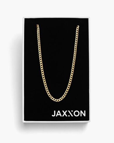 JAXXON Curb Chain - 3mm | 925 Sterling Silver Chain Necklace for Men - Silver 22 Inch in Saudi Arabia