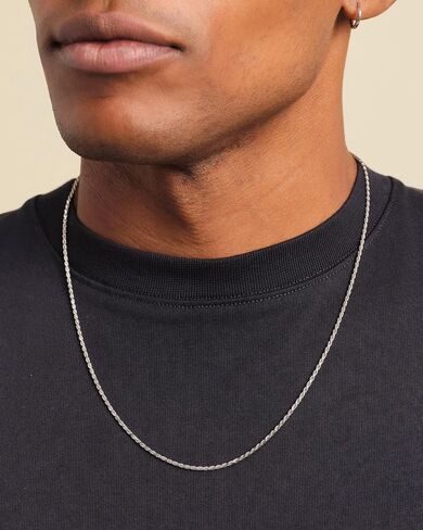 JAXXON Curb Chain - 3mm | 925 Sterling Silver Chain Necklace for Men - Silver 22 Inch in Saudi Arabia