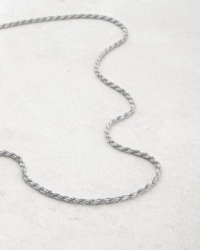 JAXXON Curb Chain - 3mm | 925 Sterling Silver Chain Necklace for Men - Silver 22 Inch in Saudi Arabia