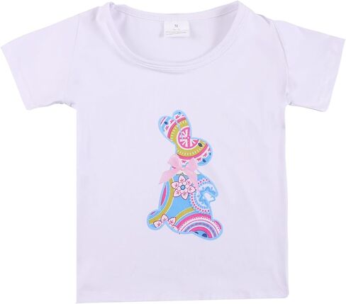 Toddler Girls Dress Pants Set Bunny Outfits Set Ruffle Dress and Pants Outfit Set 3-8Years in Kuwait
