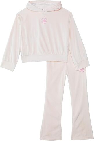 Converse Girls Velor Pullover Hoodie & Flare Legging Set (Big Kid/Little Kid) in Saudi Arabia