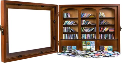 Anxiety Bookshelf Mini Books with 300PCS Mini Bookshelf Shake Away Your Anxiety Wooden Miniature Book Library for Stress Relief, Home and Office Decor, Unique Gift for Book Lovers-Brown in Saudi Arabia