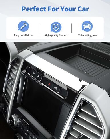 غلاف مفتاح طوارئ لوحة الطوارئ مناسبة لفورد F150 2015-2020 غطاء مفتاح الإضاءة الطوارئ مدي الزخرفة الملحقات الداخلية ، Chrome in Saudi Arabia
