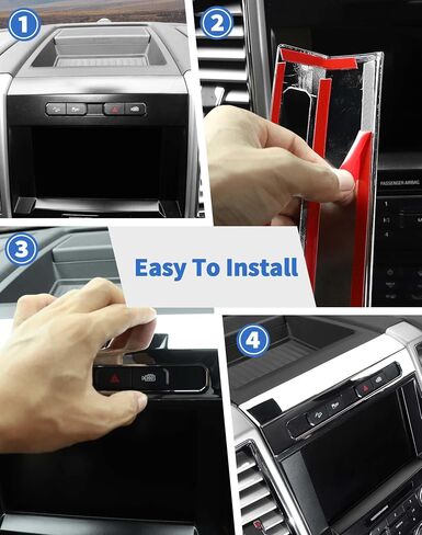 غلاف مفتاح طوارئ لوحة الطوارئ مناسبة لفورد F150 2015-2020 غطاء مفتاح الإضاءة الطوارئ مدي الزخرفة الملحقات الداخلية ، Chrome in Saudi Arabia
