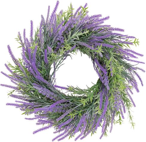 12 Inch Candle Rings Wreaths with Lavender Decor (1 Pc) - Floral Wreaths for Pillar Candles, Spring Summer Wedding, Home Tabletop, Door, Cabinets in Saudi Arabia