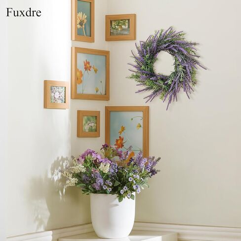 12 Inch Candle Rings Wreaths with Lavender Decor (1 Pc) - Floral Wreaths for Pillar Candles, Spring Summer Wedding, Home Tabletop, Door, Cabinets in Saudi Arabia
