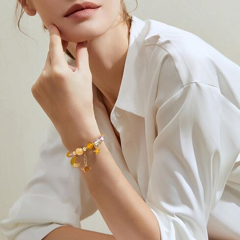 Zodiac Bracelet for Men Women, Natural Stone Star Sign Constellation Horoscope Bracelet Gifts in Kuwait