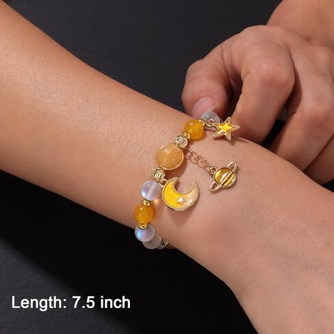 Zodiac Bracelet for Men Women, Natural Stone Star Sign Constellation Horoscope Bracelet Gifts in Kuwait