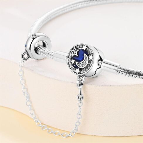 KUNSIR 925 Sterling Silver Snake Chain Bracelet with Safety Chain Charm Bracelets for Women Teen in Kuwait