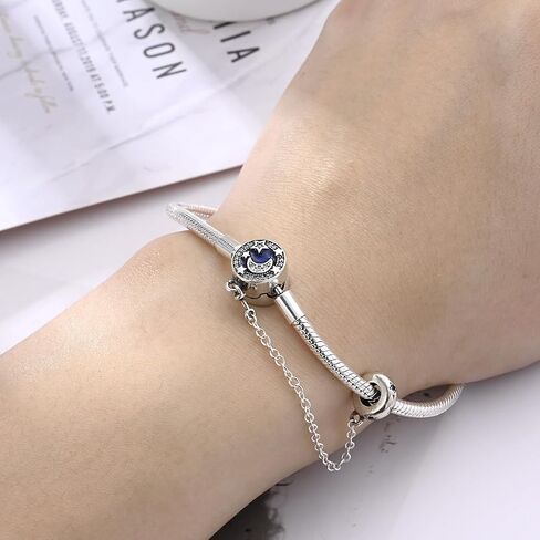 KUNSIR 925 Sterling Silver Snake Chain Bracelet with Safety Chain Charm Bracelets for Women Teen in Kuwait