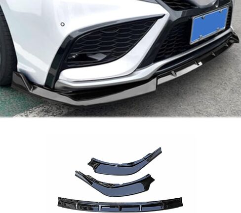 شفة المصد الأمامية لتويوتا كامري SE/XSE/TRD Sport Style 2021 2022 الشفاه الأمامية السفلى من الذقن المفسد فاصل 3pc ألياف الكربون in Kuwait