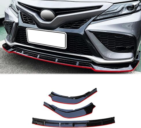 شفة المصد الأمامية لتويوتا كامري SE/XSE/TRD Sport Style 2021 2022 الشفاه الأمامية السفلى من الذقن المفسد فاصل 3pc ألياف الكربون in Kuwait