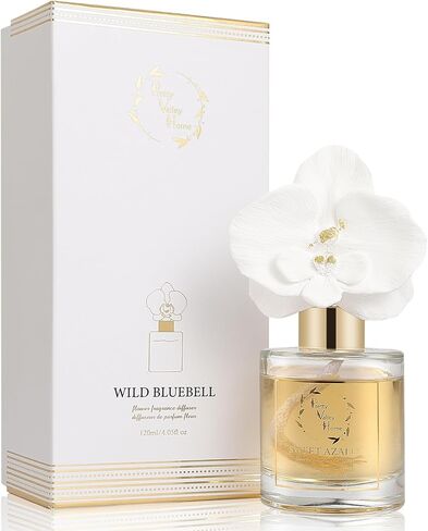 Reed Diffuser Set, Pretty Valley Home Diffuser Gypsum White Orchid Flower Oil 120Ml / 4.05fl OZ Gift Box for Bathroom Office Bathroom Living Room Decor, Long Lasting Fragrance (White Orchid) in Kuwait