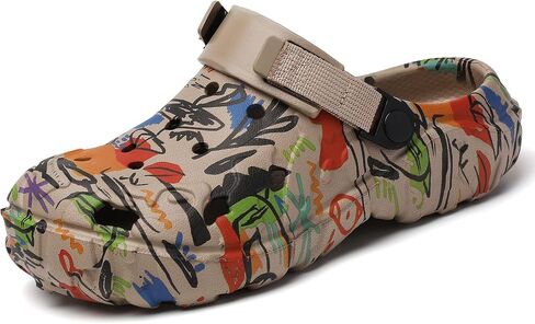 SECHRITE Womens Mens Clogs Garden Shoes Graffiti Slip On Mules Sports Sandals Unisex Adult Athletic Summer Outdoor Beach Slippers Water Shower Shoes in Saudi Arabia