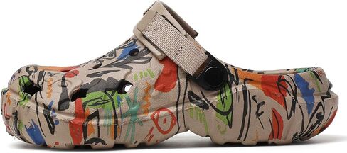 SECHRITE Womens Mens Clogs Garden Shoes Graffiti Slip On Mules Sports Sandals Unisex Adult Athletic Summer Outdoor Beach Slippers Water Shower Shoes in Saudi Arabia