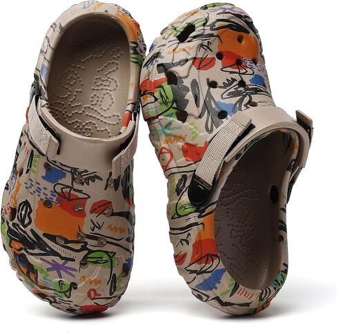 SECHRITE Womens Mens Clogs Garden Shoes Graffiti Slip On Mules Sports Sandals Unisex Adult Athletic Summer Outdoor Beach Slippers Water Shower Shoes in Saudi Arabia