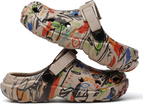 SECHRITE Womens Mens Clogs Garden Shoes Graffiti Slip On Mules Sports Sandals Unisex Adult Athletic Summer Outdoor Beach Slippers Water Shower Shoes in Saudi Arabia