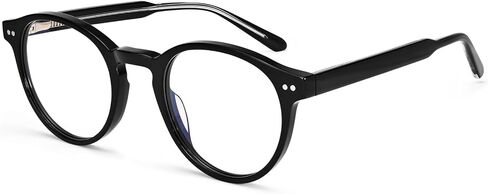 Dollger Blue Light Blocking Glasses For Woman Men Thick Acetate Frame Round Computer BlueLight Glasses Non-Prescription in Saudi Arabia