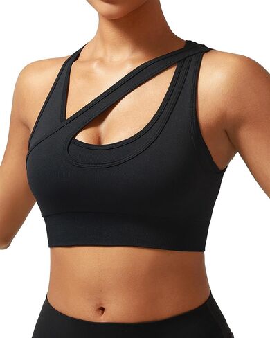 Sports Bras for Women, One Shoulder Sports Bras for Women High Support Workout Fitness Training Yoga Crop Tank Tops in Saudi Arabia