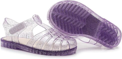 Girl jelly sandals, closed toe princess summer dress shoes, beach flat sandals, birthday party dance casual flat shoes in Saudi Arabia
