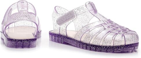 Girl jelly sandals, closed toe princess summer dress shoes, beach flat sandals, birthday party dance casual flat shoes in Saudi Arabia