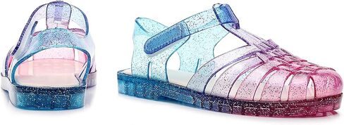 Girl jelly sandals, closed toe princess summer dress shoes, beach flat sandals, birthday party dance casual flat shoes in Saudi Arabia