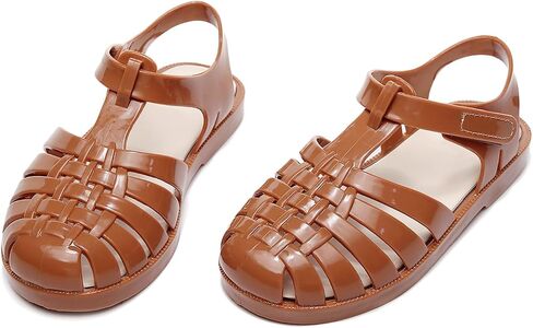 Girl jelly sandals, closed toe princess summer dress shoes, beach flat sandals, birthday party dance casual flat shoes in Saudi Arabia