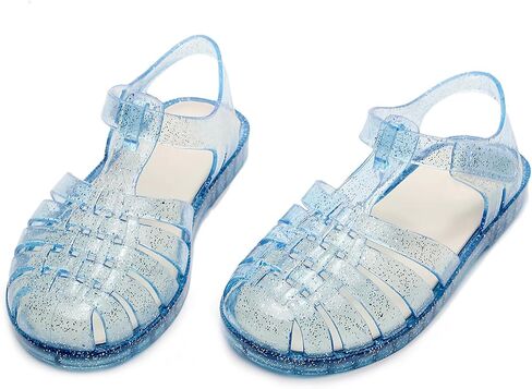 Girl jelly sandals, closed toe princess summer dress shoes, beach flat sandals, birthday party dance casual flat shoes in Saudi Arabia