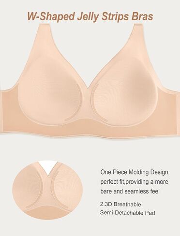 OEAK Womens Comfortable Deep V Bras Wireless Push Up Seamless Full Coverage Bralettes Supportive Bra Raceback Tshirt Bras in Kuwait