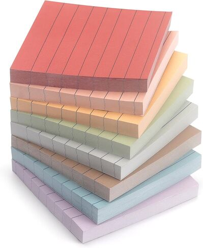 Sticky Notes 8 Vintage Colors 3x3in, Self-Stick Notes Pads with Easy to Post for School, Home, Office, 8 Pads/Pack, 80 Sheets/Pad in Saudi Arabia