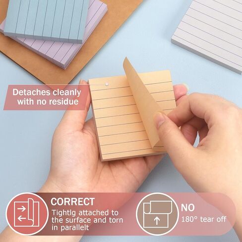 Sticky Notes 8 Vintage Colors 3x3in, Self-Stick Notes Pads with Easy to Post for School, Home, Office, 8 Pads/Pack, 80 Sheets/Pad in Saudi Arabia