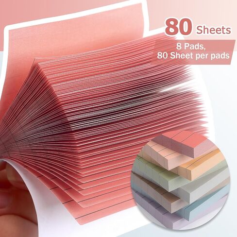 Sticky Notes 8 Vintage Colors 3x3in, Self-Stick Notes Pads with Easy to Post for School, Home, Office, 8 Pads/Pack, 80 Sheets/Pad in Saudi Arabia