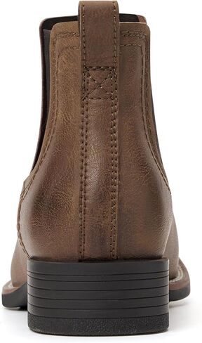 Cowboy Boots for Men Square Toe Mens Western Boots Slip On Casual Retro Boots in Saudi Arabia