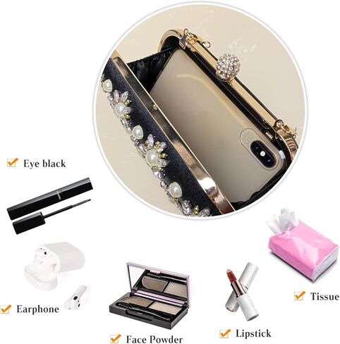 Rhinestone Evening Bag for Women Beaded Clutch Bag Bridal Wedding Purse Glitter Shoulder Bag Luxury Crystal Handbag in Saudi Arabia