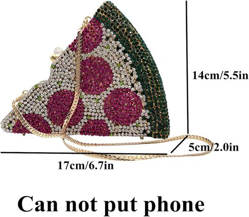 Women Novelty Pizza Shaped Rhinestone Evening Bag Funny Pizza Crystal Clutch Purse Diamonds Handbag for Party Prom in Kuwait