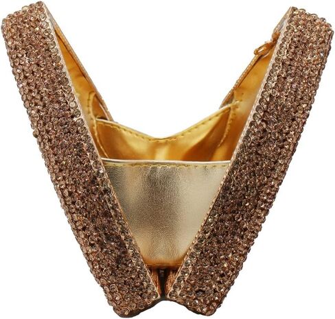 Women Novelty Pizza Shaped Rhinestone Evening Bag Funny Pizza Crystal Clutch Purse Diamonds Handbag for Party Prom in Kuwait