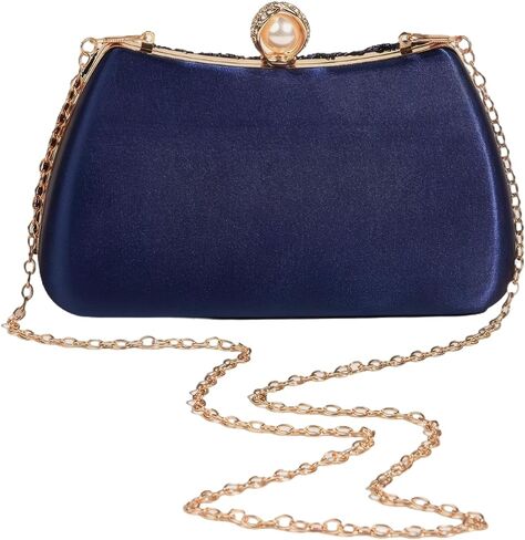 Women's Sequin Beaded Peacock Evening Clutch Purse Pearl Chain Vintage Handbag in Saudi Arabia