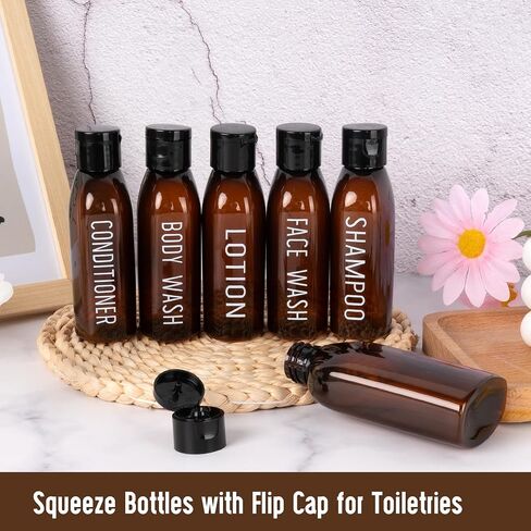 Travel Bottles for Toiletries 6 PCS 3.4oz/100ml Travel Size Containers Plastic Lotion Bottle TSA Approved Leak Proof Squeeze Bottles with Flip Cap for Toiletries, Shampoo & Lotion (Clear) in Saudi Arabia