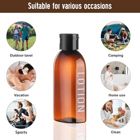 Travel Bottles for Toiletries 6 PCS 3.4oz/100ml Travel Size Containers Plastic Lotion Bottle TSA Approved Leak Proof Squeeze Bottles with Flip Cap for Toiletries, Shampoo & Lotion (Clear) in Saudi Arabia