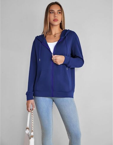 Womens Zip Up Hoodies Long Sleeve Hooded Sweatshirts Y2K Fall Fashion Clothes Casual Trendy Jacket in Saudi Arabia