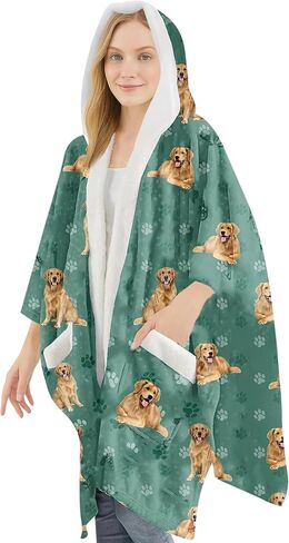 Cozy Sherpa Snugg Wrap for Women - Soft Fleece Blanket Hoodie - 32 Dog and Cat Breeds - Warm Lightweight Gift for Pet Lovers in Saudi Arabia