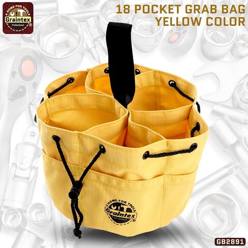 Graintex GB2890 Grab Bag Orange Color Rip-stop Canvas 18 Pockets Drawstring Closure in Saudi Arabia