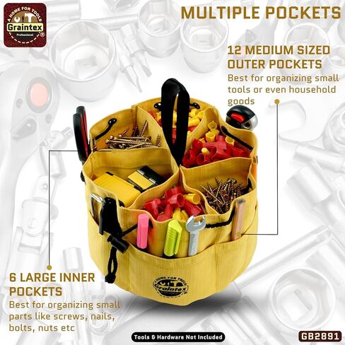 Graintex GB2890 Grab Bag Orange Color Rip-stop Canvas 18 Pockets Drawstring Closure in Saudi Arabia